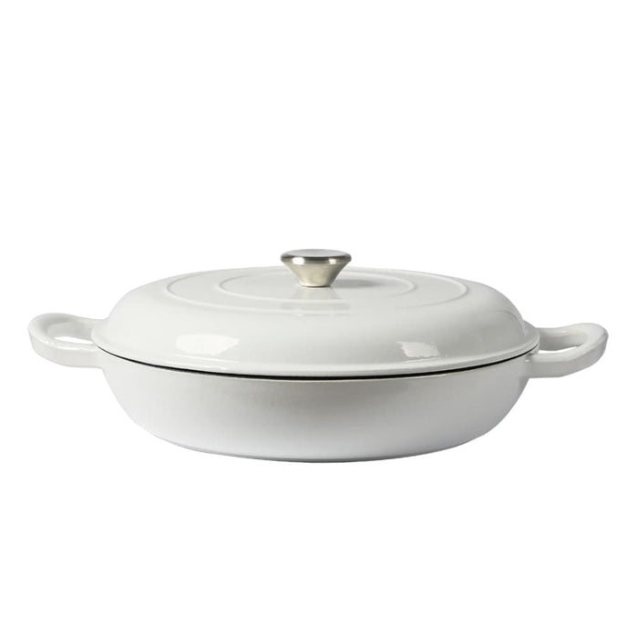 Goslash Picks 3.5l Enamel Dutch Oven Pan in White Colour