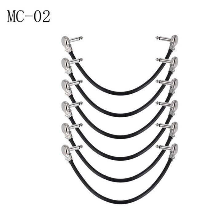 3 6pcs Guitar Patch Pedal Cable 30cm 1 4 Inch Right Angle