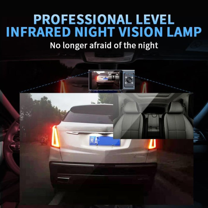 3 Camera Lens Inch Ips Screen Wifi Car Dash Cam 1080p Night