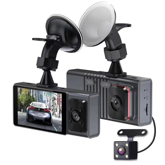 3 Camera Lens Inch Ips Screen Wifi Car Dash Cam 1080p Night