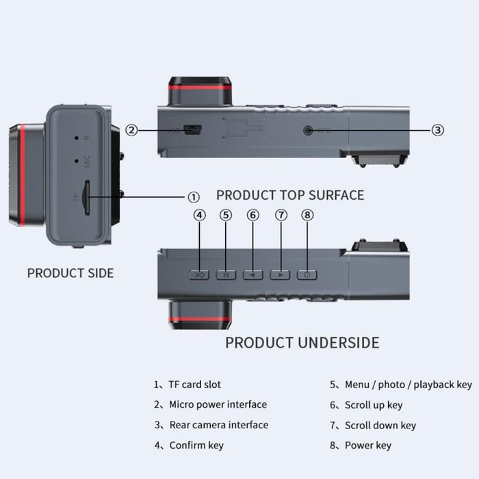 3 Camera Lens Inch Ips Screen Wifi Car Dash Cam 1080p Night