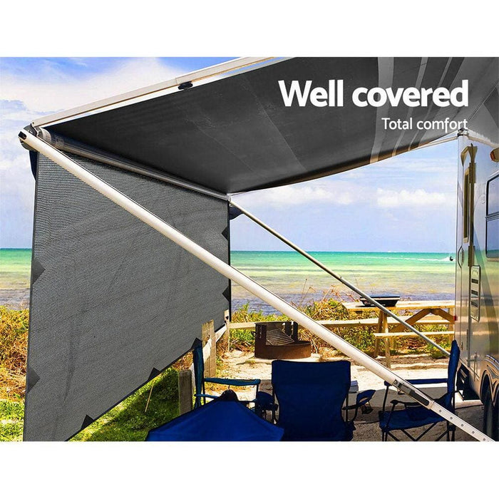 3.4m Caravan Privacy Screens 1.95m Roll Out Awning End Wall