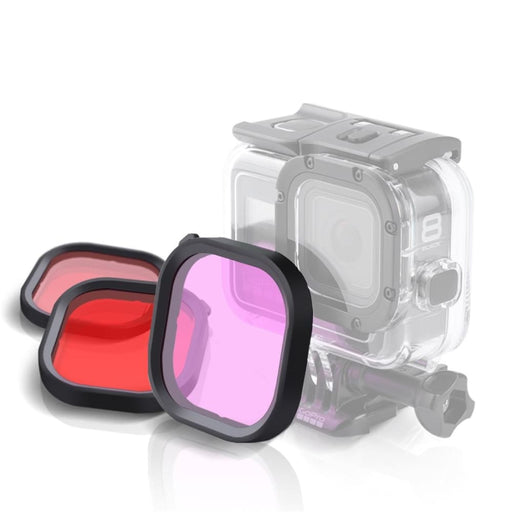 3 Colour Square Housing Diving Lens Filter Kits For Gopro