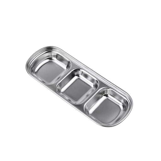 3 Compartment Stainless Steel Dip Tray For Bbq Seasoning