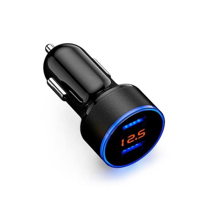 3.1a Dual Usb Car Charger 2 Ports Lcd Display 12-24v