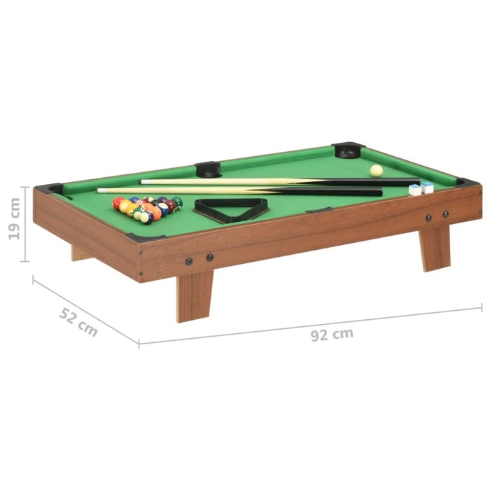 3 Feet Mini Pool Table 92x52x19 Cm Brown And Green Kokai