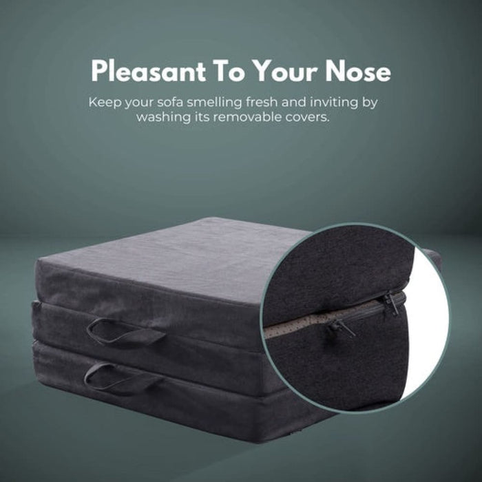 Nz Local Stock-3 Fold Folding Mattress Single Light Grey