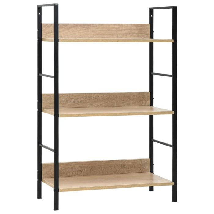 3-layer Book Shelf Oak 60x27.6x90.5 Cm Engineered Wood