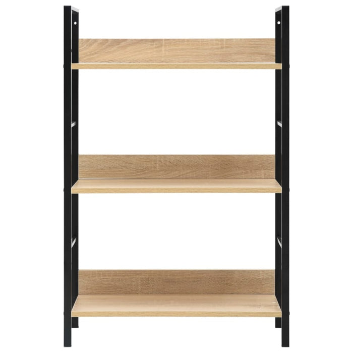 3-layer Book Shelf Oak 60x27.6x90.5 Cm Engineered Wood