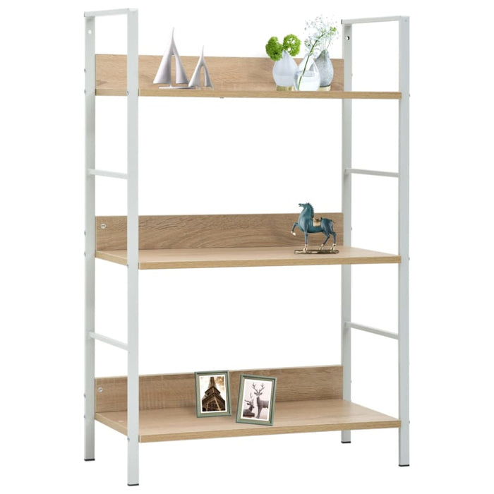 3-layer Book Shelf Oak 60x27.6x90.5 Cm Engineered Wood