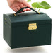 3 Layer Leather Jewelry Box with Lock 1pc