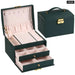 3 Layer Leather Jewelry Box with Lock 1pc