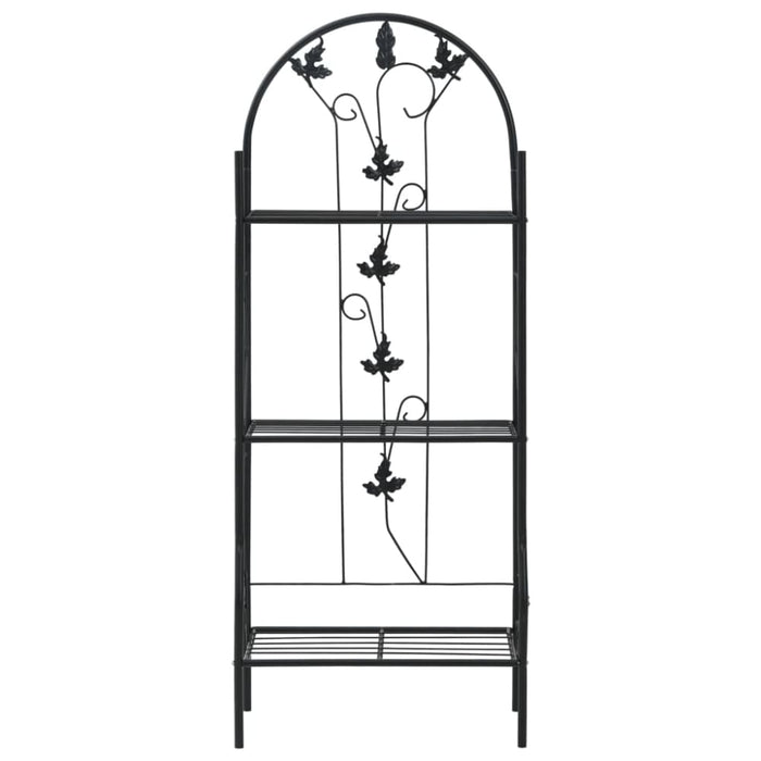3-layer Plant Rack Black 52x28x128 Cm Iron Aibki