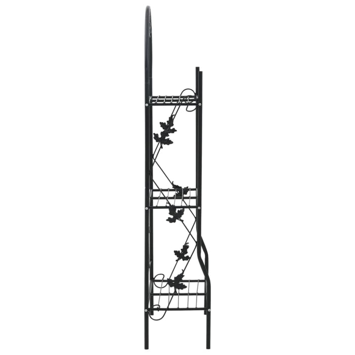 3-layer Plant Rack Black 52x28x128 Cm Iron Aibki
