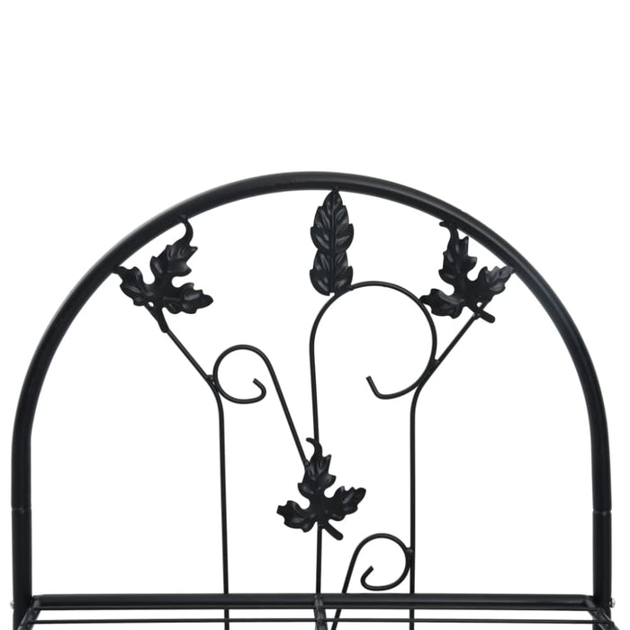 3-layer Plant Rack Black 52x28x128 Cm Iron Aibki