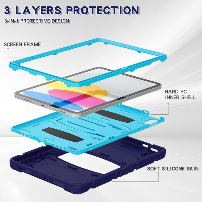 3 Layer Protection Screen Frame Pc Silicone Tablet Case