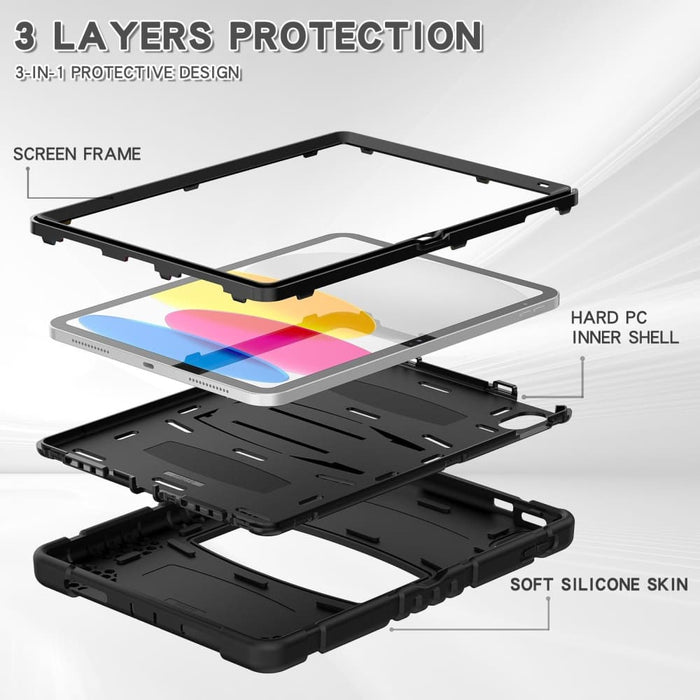 3 Layer Protection Screen Frame Pc Silicone Tablet Case