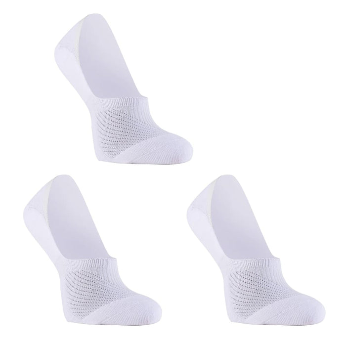 3 Pack Large White Cushion no Show Ankle Socks Non-slip
