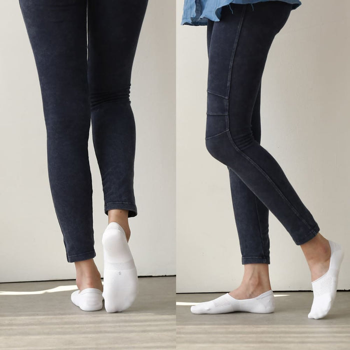 3 Pack Large White Cushion no Show Ankle Socks Non-slip