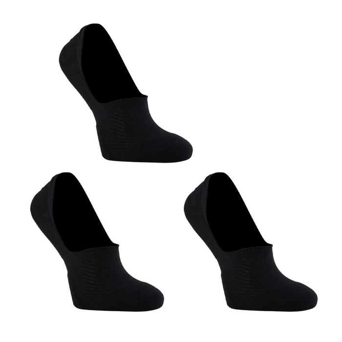 3 Pack Medium Black Cushion no Show Ankle Socks Non-slip