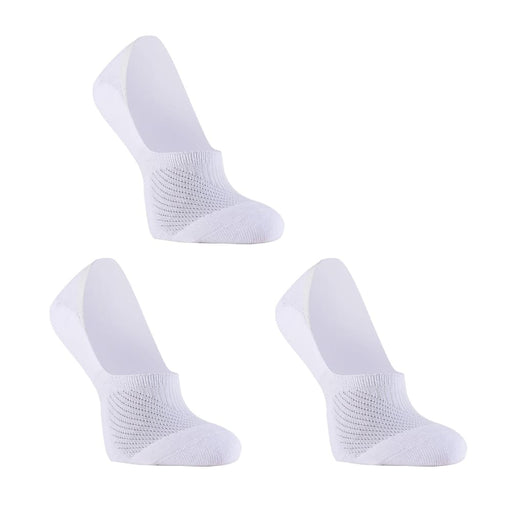 3 Pack Medium White Cushion no Show Ankle Socks Non-slip