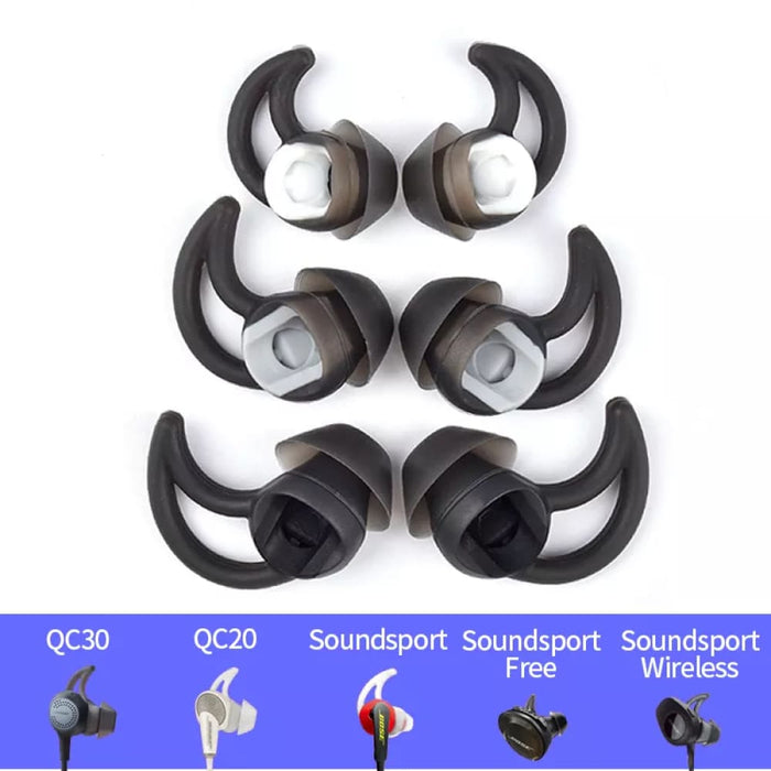 3 Pairs Silicone Tips for Bose Sound Sport Wireless Qc20