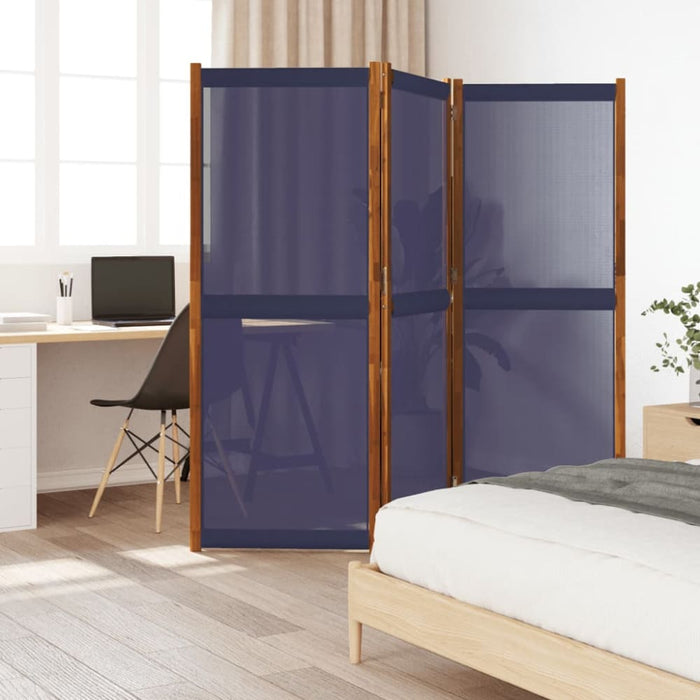 3-panel Room Divider Dark Blue 210x180 Cm Abbttpk