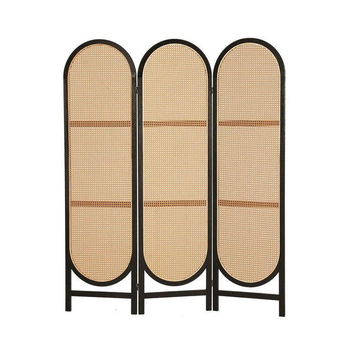 3 Panel Room Divider Screen 151x180cm Rattan Brown