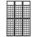 3 Panel Room Divider Trellis Solid Fir Wood Black Gl6116
