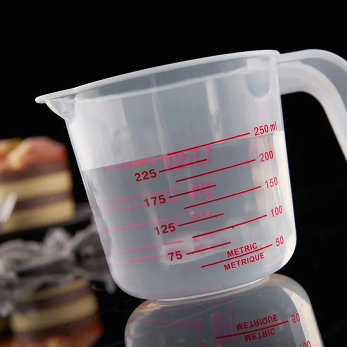 3 Pc 250 500 1000 Ml Plastic Transparent Measuring Cup Set