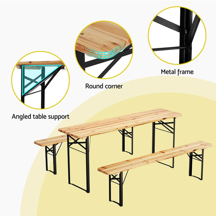 3 Pcs Outdoor Furniture Dining Set Lounge Setting Patio