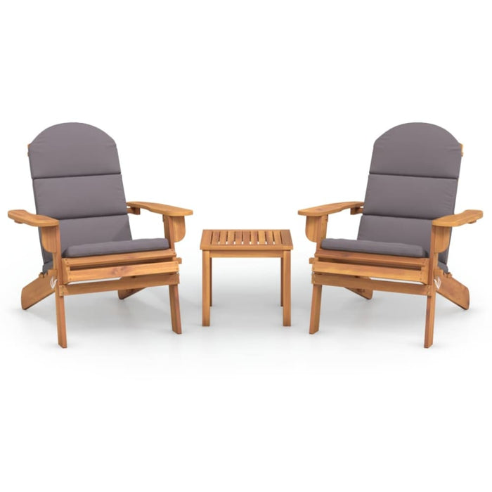 3 Piece Adirondack Garden Lounge Set Solid Wood Acacia
