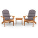 3 Piece Adirondack Garden Lounge Set Solid Wood Acacia