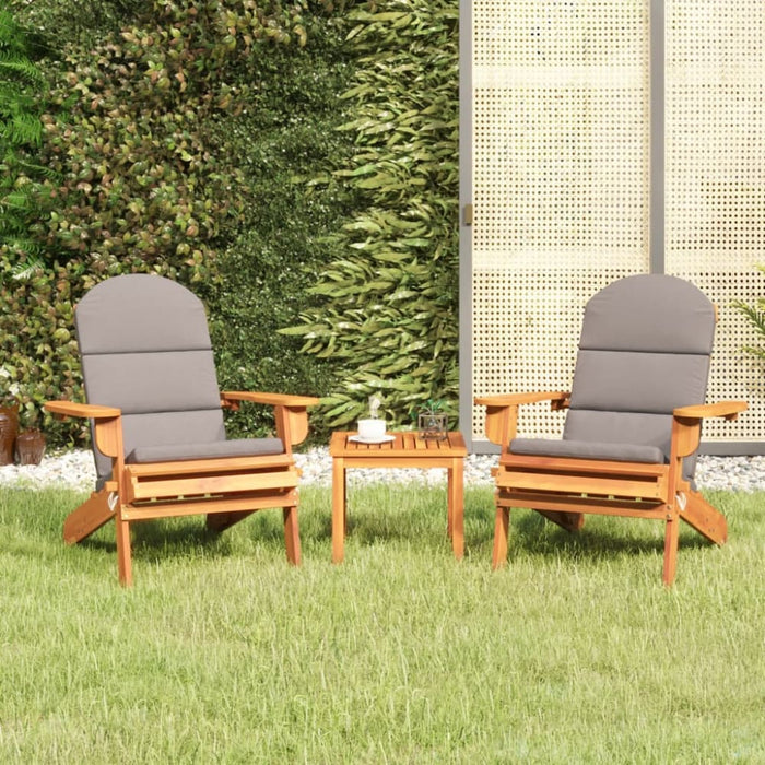 3 Piece Adirondack Garden Lounge Set Solid Wood Acacia