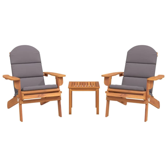 3 Piece Adirondack Garden Lounge Set Solid Wood Acacia