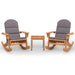 3 Piece Adirondack Garden Lounge Set Solid Wood Acacia