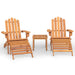 3 Piece Adirondack Garden Lounge Set Solid Wood Acacia