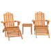 3 Piece Adirondack Garden Lounge Set Solid Wood Acacia