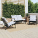 3 Piece Balcony Furniture Set With Cushions Black Steel