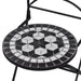 3 Piece Bistro Set Ceramic Tile Black and White Xioiix