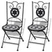 3 Piece Bistro Set Ceramic Tile Black and White Xioiix