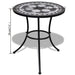 3 Piece Bistro Set Ceramic Tile Black and White Xioiix