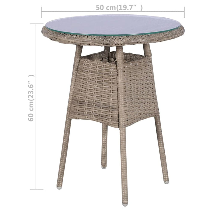 3 Piece Bistro Set with Cushions and Pillows Poly Rattan