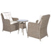 3 Piece Bistro Set with Cushions and Pillows Poly Rattan