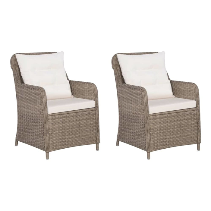 3 Piece Bistro Set with Cushions and Pillows Poly Rattan