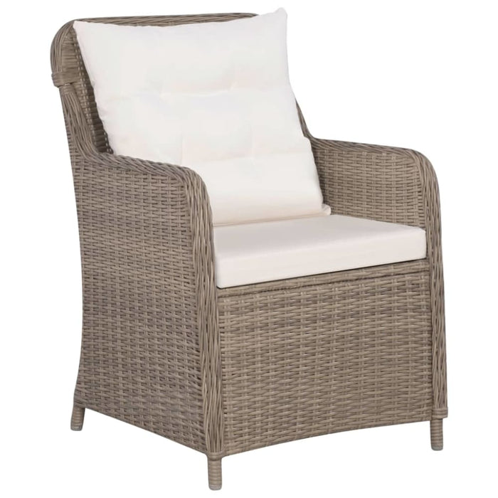 3 Piece Bistro Set with Cushions and Pillows Poly Rattan