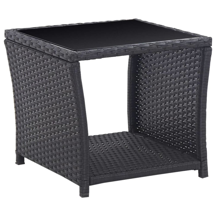 3 Piece Bistro Set with Cushions Poly Rattan Black Albli