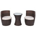 3 Piece Bistro Set With Cushions Poly Rattan Brown Atooo