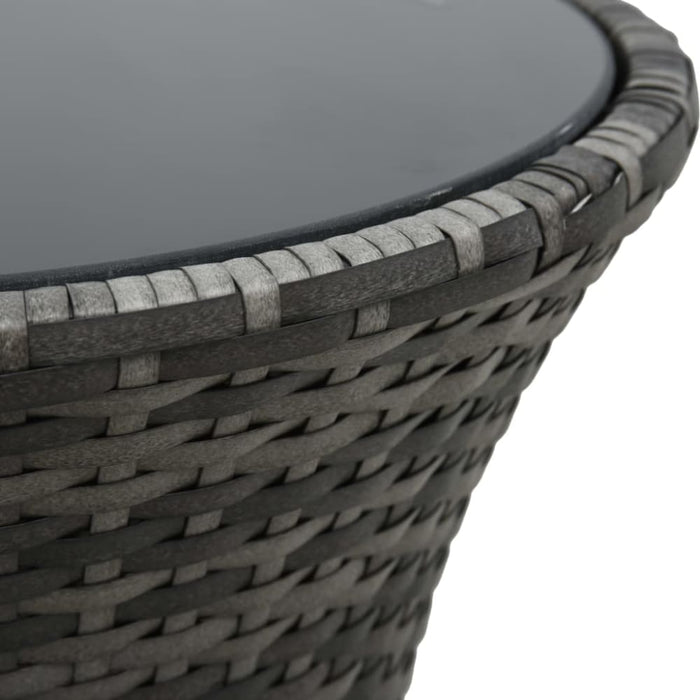 3 Piece Bistro Set with Cushions Poly Rattan Grey Anoak