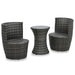 3 Piece Bistro Set with Cushions Poly Rattan Grey Anoak